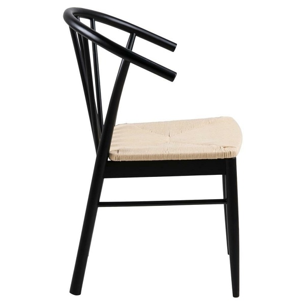 Krzesło z podłokietnikami Cassandra czar ne/naturalne - ACTONA